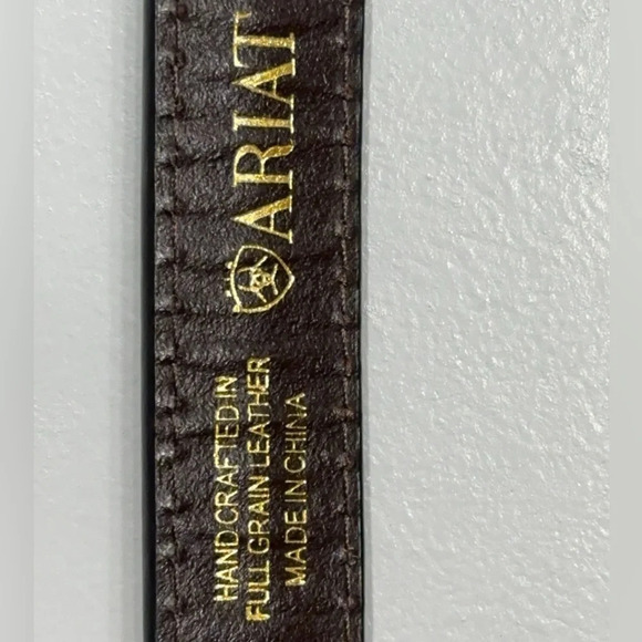 ARIAT MEN COWBOY/WESTERN BROWN BELT 711051 HANDCRAFTED FULL GRAIN LEATHER 28/70 - Picture 1 of 9